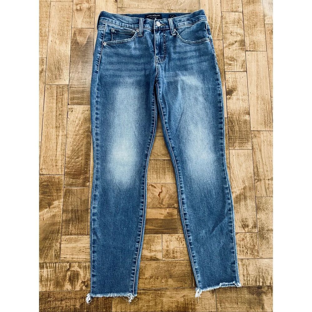 Lucky Brand AVA Mid Rise Skinny Ankle Jeans Raw Hem Women’s Size 6/28